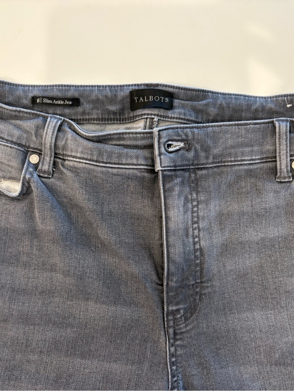 Talbots Light Gray Wash Slim Straight Jeans